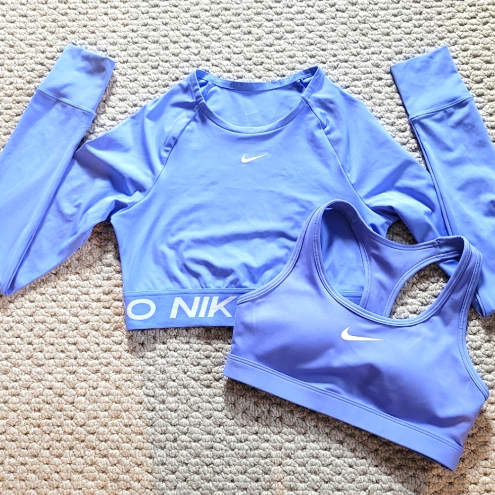 Nike Pro Dri Fit Sport Bra Crop Top Lavender